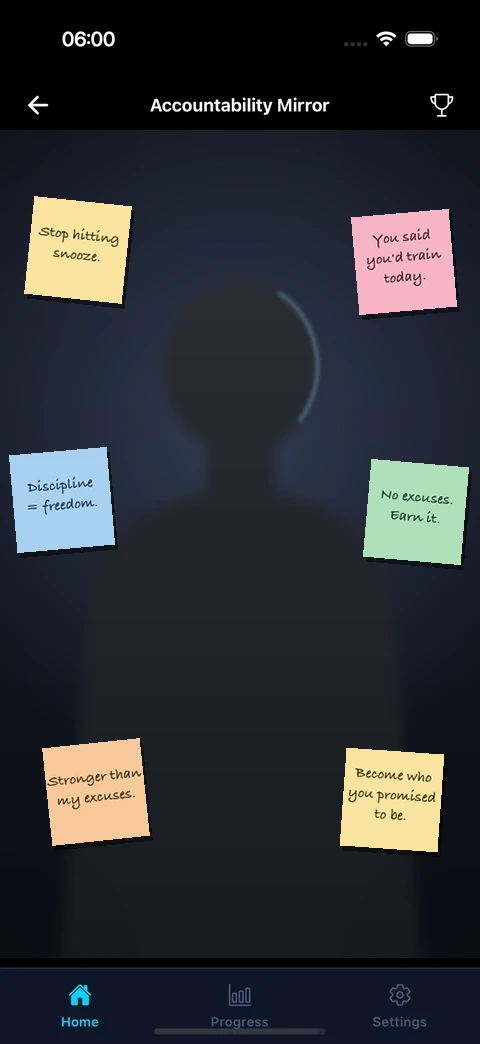 Accountability Mirror screen